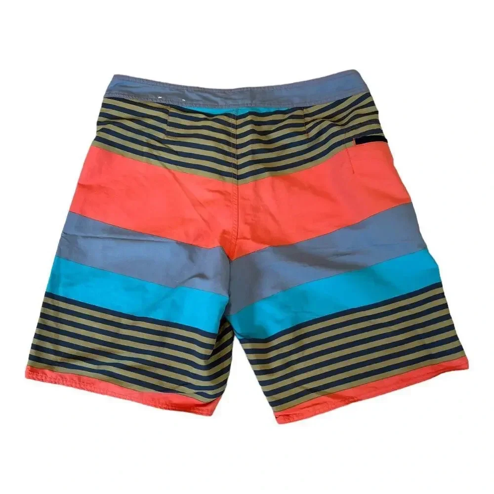 MENS PATAGONIA STRIPED EMBROIDERED WAVEFARER BOARD SHORTS